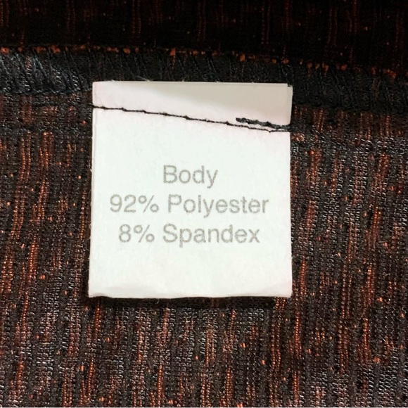 “Stop Staring” pumpkin orange and black houndstooth retro  look fitted dress- S - Picture 14 of 15